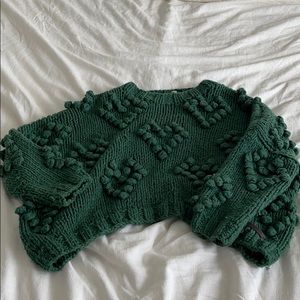 Oversized Cropped heart sweater